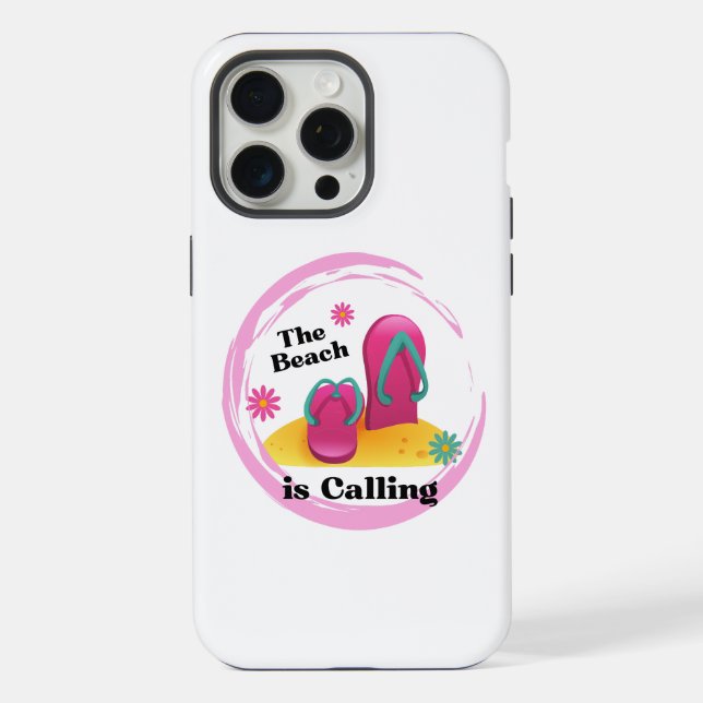 the beach is calling iPhone case (Back)