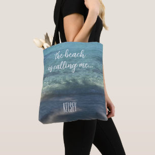 The Beach is Calling Me Personalised Tote Bag
