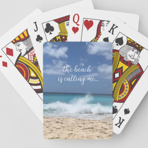 The Beach is Calling Me Tropical Paradise  Playing Cards