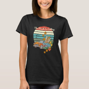 The Beach Is Calling Retro Vintage Car Surfboards T-Shirt