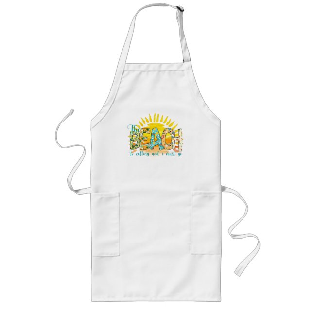 The Beach Is Calling | Sunset Long Apron (Front)
