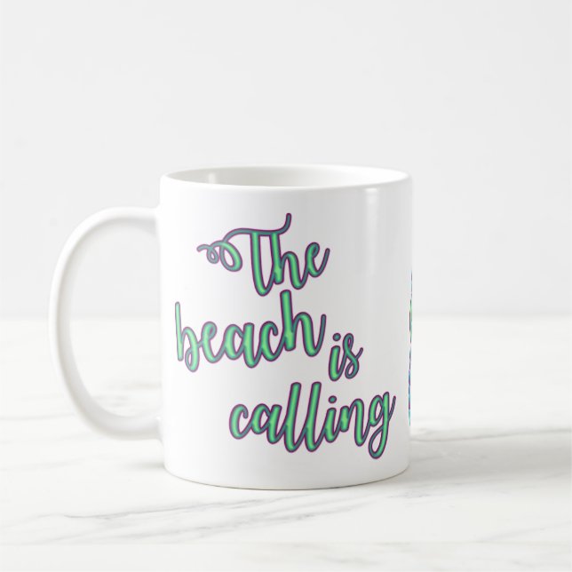 The Beach Is Calling With Mermaid Flip Flops Coffee Mug (Left)