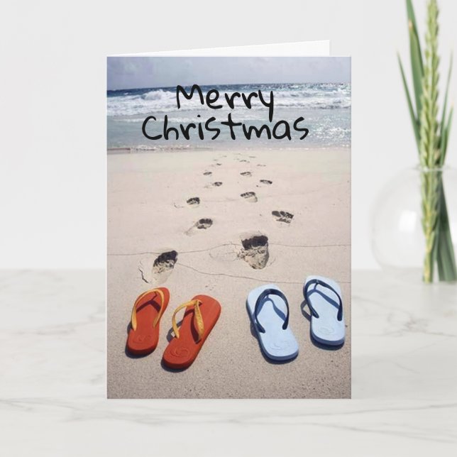 THE BEACH IS CALLING YOUR NAME AT "CHRISTMAS" CARD (Front)