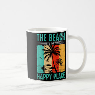 The Beach is Happy Place Surfer Lifestyle Summer Coffee Mug