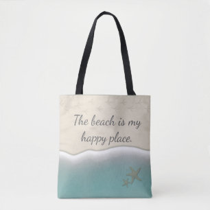 The Beach is my Happy Place-Beach Bag-Tote Tote Bag