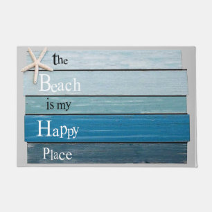 The Beach Is My Happy Place Mat, Ocean  Doormat