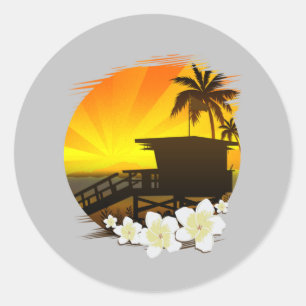The Beach Life Classic Round Sticker