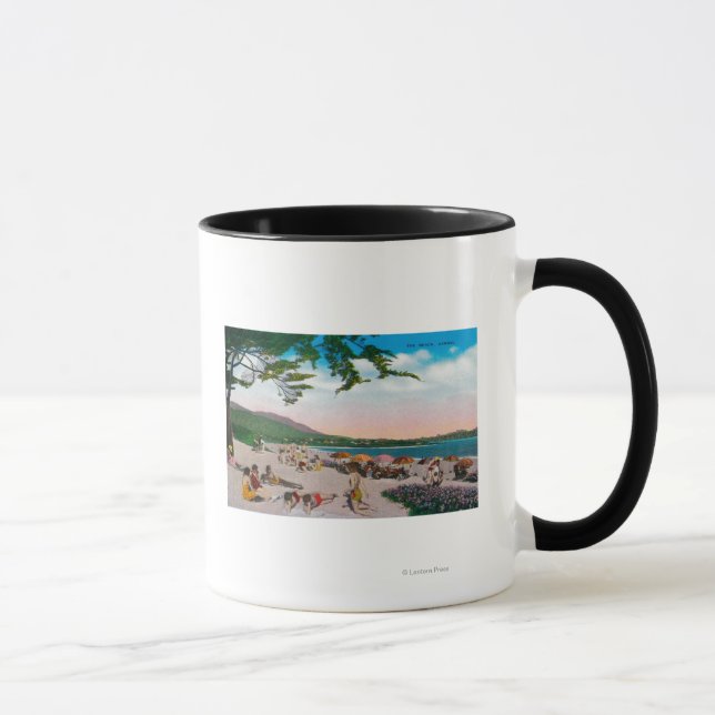 The Beach Scene at Carmel, California Mug (Right)