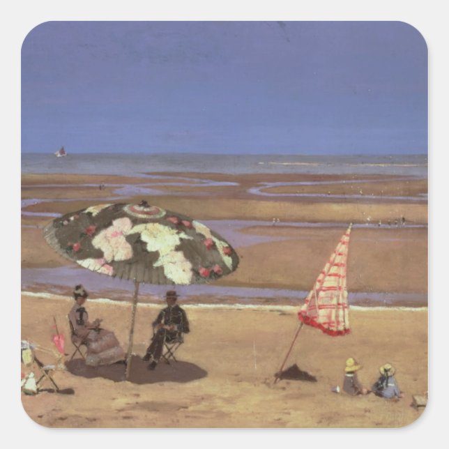 The Beach Square Sticker (Front)