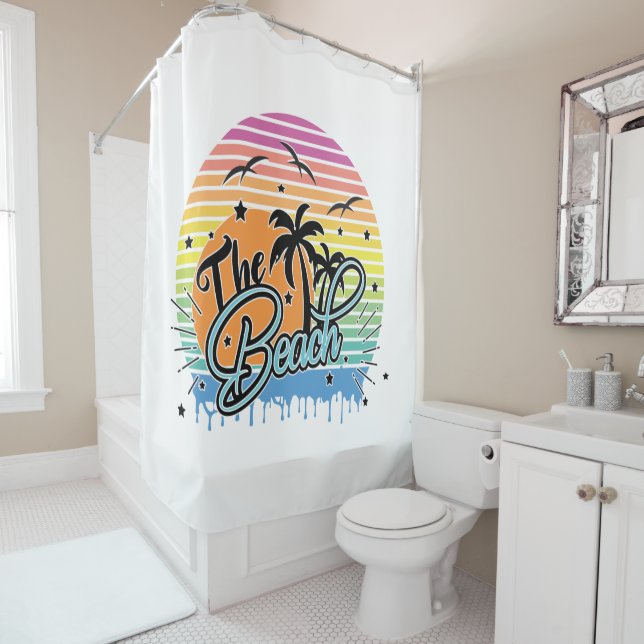 The Beach, Summer 2023 Shower Curtain (In Situ)
