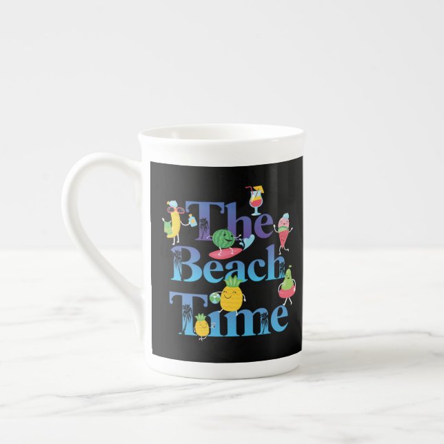 The Beach Time  Bone China Mug (Left)