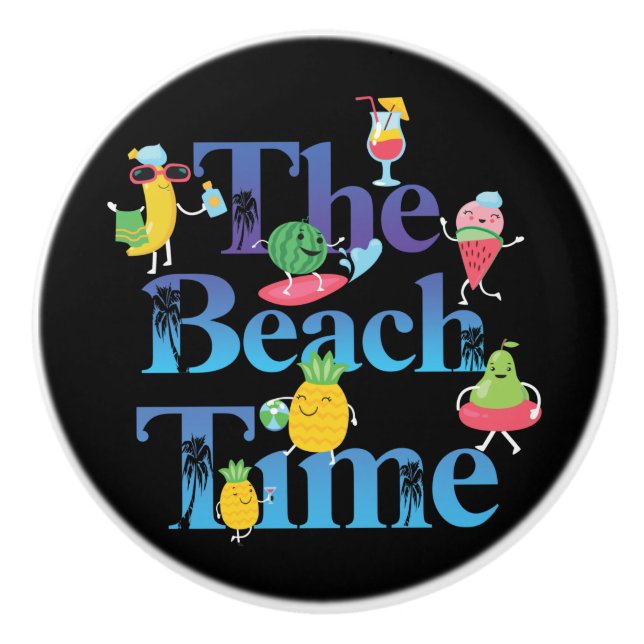 The Beach Time Ceramic Knob (Front)