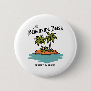 The beachside bliss 6 cm round badge
