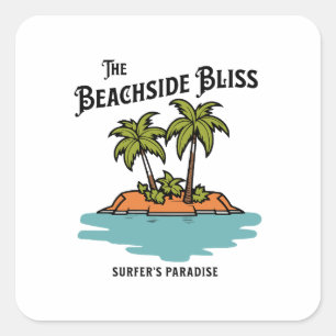 The beachside bliss square sticker