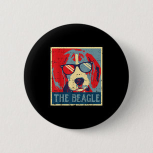 The Beagle Obama Poster Vintage Animal Pet Hound D 6 Cm Round Badge