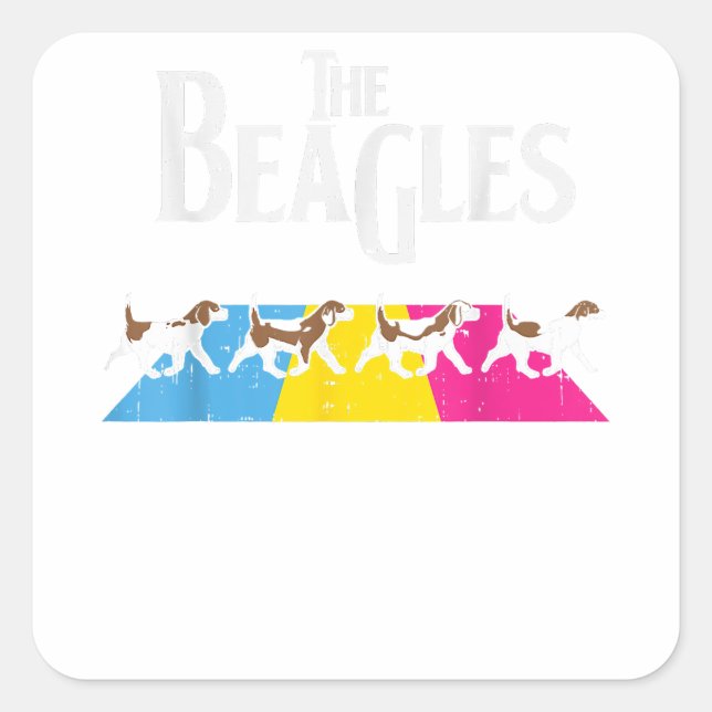 The Beagles Dog Pansexual Parody Pan Pride Flag LG Square Sticker (Front)