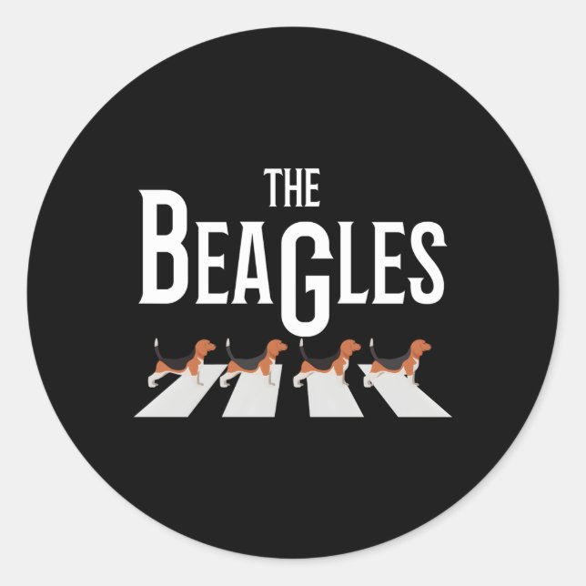 The Beagles Parody Of The Crosswalk Classic Round Sticker (Front)