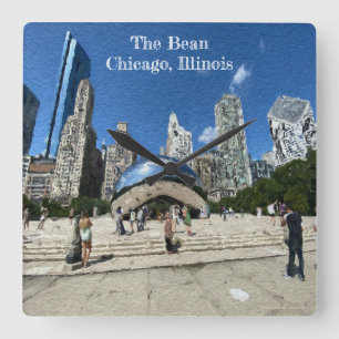 The Bean - Chicago, Illinois  Square Wall Clock