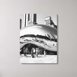 The Bean | Chicago in Black and White Portrait Canvas Print