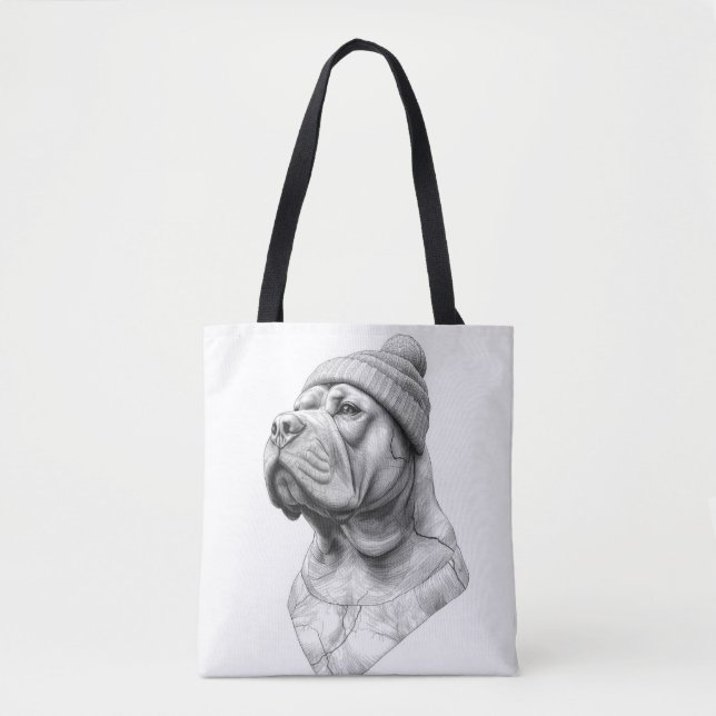 The Beanie: Marble Mastiff Pet Tote Bag (Front)