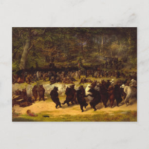 The Bear Dance, 1870 by William Holbrook Beard Postcard