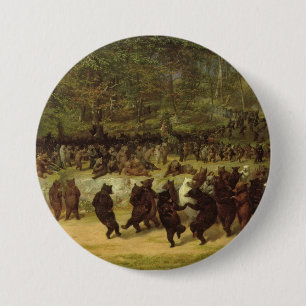 The Bear Dance Painting - William Holbrook Beard 7.5 Cm Round Badge