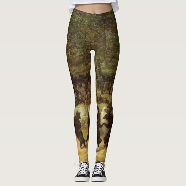 The Bear Dance Painting - William Holbrook Beard Leggings (Front)