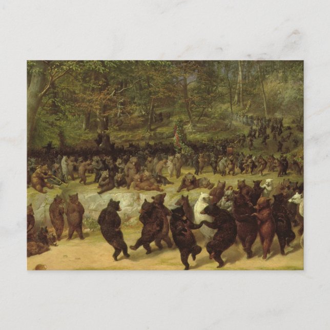 The Bear Dance Painting - William Holbrook Beard Postcard (Front)
