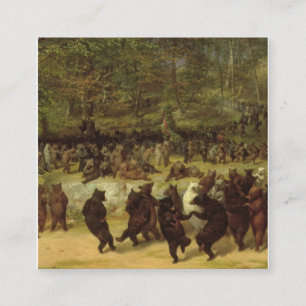 The Bear Dance Painting - William Holbrook Beard Square Business Card