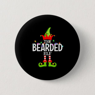 The Bearded Elf Christmas Matching Pajamas  6 Cm Round Badge