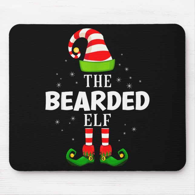 The Bearded Elf Christmas Pjs Matching Pajama  Mouse Mat (Front)