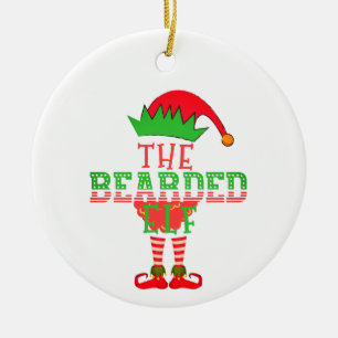 The Bearded Elf Family Matching Christmas Pajama Ceramic Tree Decoration