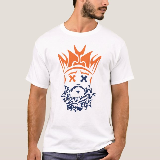 The Bearded King- Denver Broncos Colorway T-Shirt (Front)