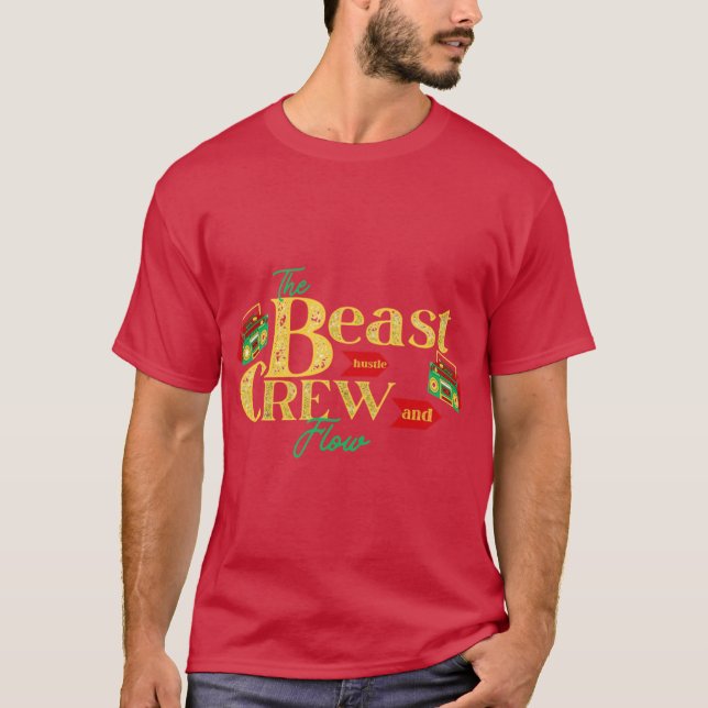 The Beast Crew Hustle and Flow Hip Hop Retro Boomb T-Shirt (Front)