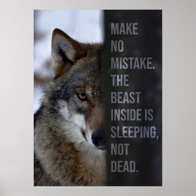 The Beast Inside - Wolf Motivational Poster (Front)