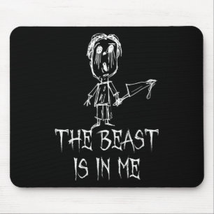 The Beast Is In Me Halloween Costume Word Design Mouse Mat