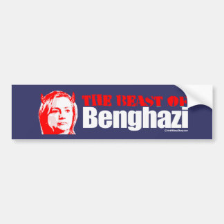 The Beast of Benghazi - Anti-Hillary - white - .pn Bumper Sticker