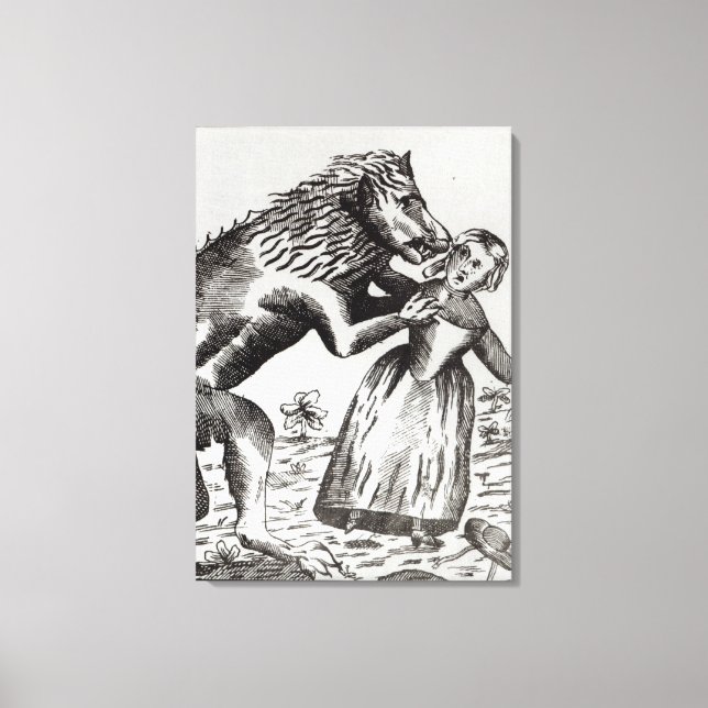 The Beast of Gevaudan Attacking a Young Girl Canvas Print (Front)