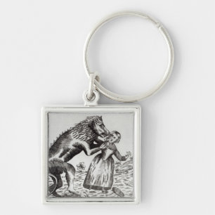 The Beast of Gevaudan Attacking a Young Girl Key Ring