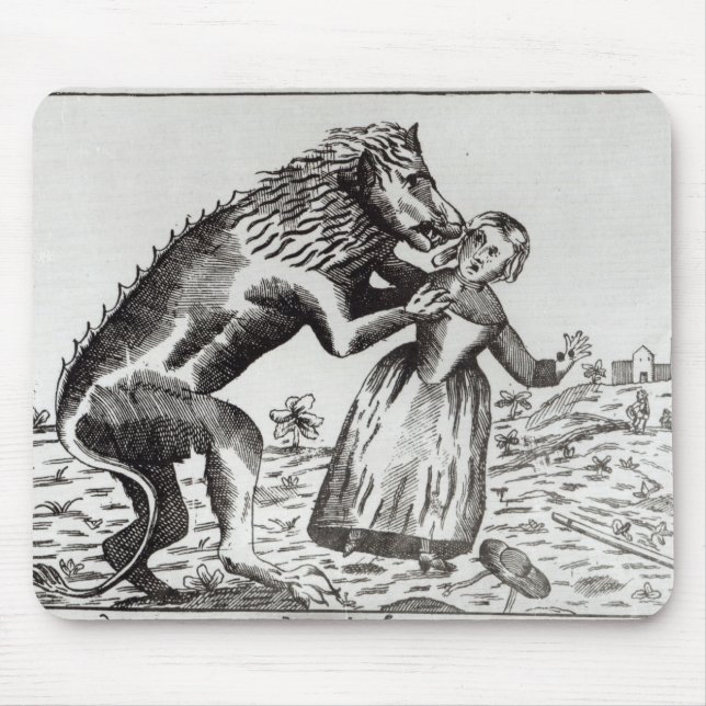 The Beast of Gevaudan Attacking a Young Girl Mouse Mat (Front)