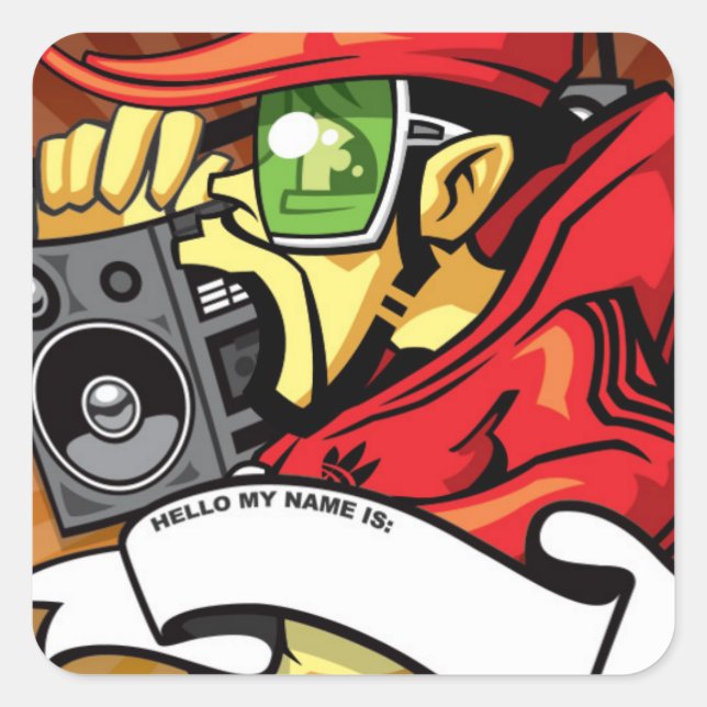 The Beastie Boy Square Sticker (Front)