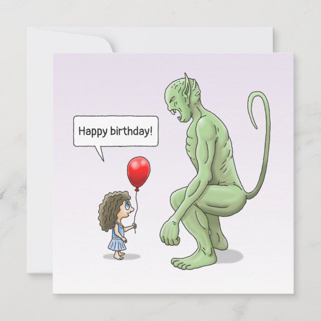The Beast's Birthday Balloon Card (Front)