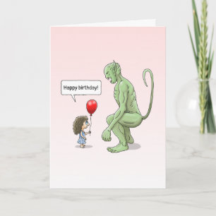 The Beast's Red Birthday Balloon Card
