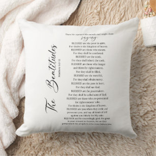 The Beatitudes Matthew 5:2-12 Bible Scripture Cushion