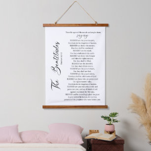 The Beatitudes Matthew 5:2-12 Bible Scripture Hanging Tapestry