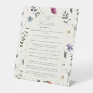 The Beatitudes Matthew 5:3–12 Floral Scripture Pedestal Sign