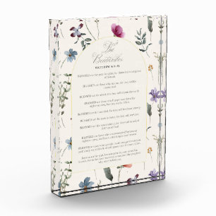 The Beatitudes Matthew 5:3–12 Floral Scripture Photo Block