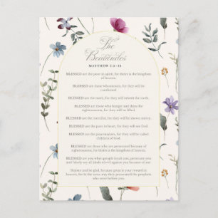 The Beatitudes Matthew 5:3–12 Floral Scripture Postcard