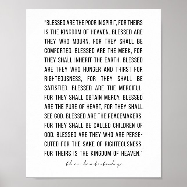 The Beatitudes Poster (Front)