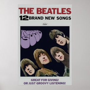 The Beatles 1965 Rubber Soul US Promo Poster Print